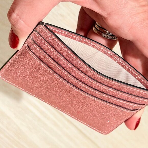 Kate Spade Lola Glitter Small Slim Card Holder - Pink Rose - Picture 3 of 6